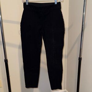 Women’s Black High-Waisted Business Casual Trouser Pants with Elastic Waistband